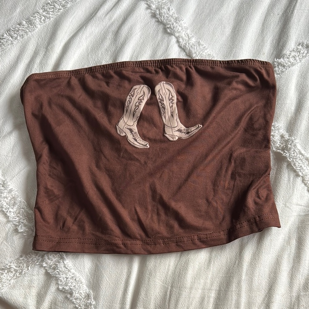 SHEIN Brown Tube Top